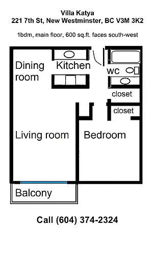 Floor plan 1 Bedroom