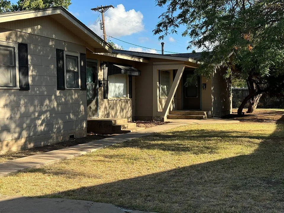 Side yard at apartments