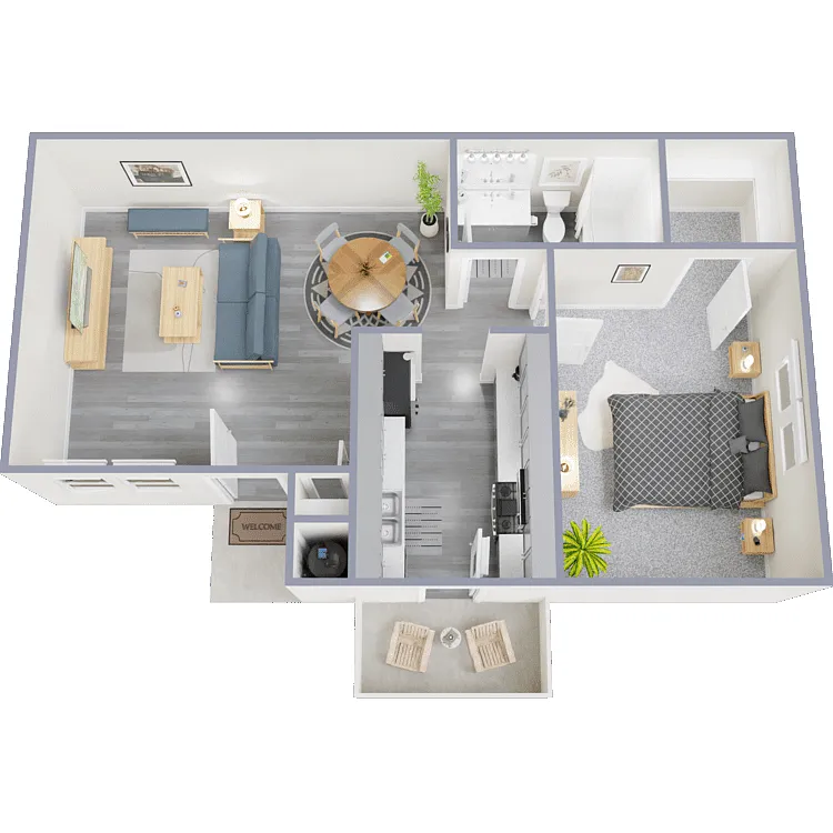 Floor plan 1 Bed 1 Bath