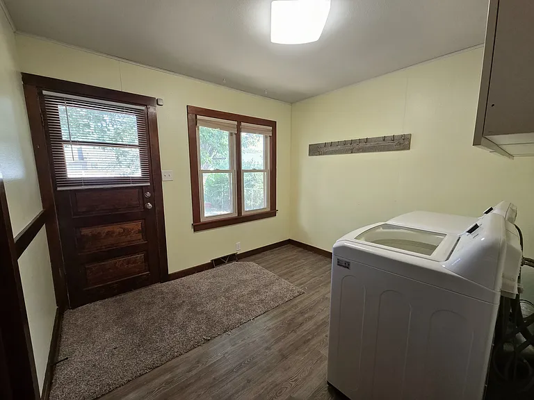 Back entrance with laundry