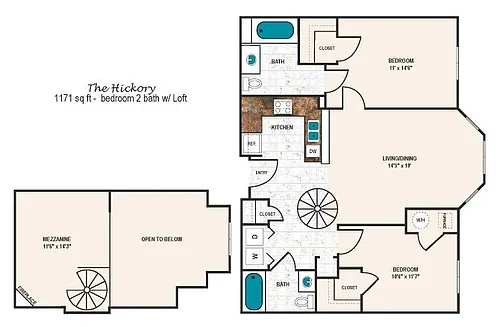 Floor plan Hickory with Loft
