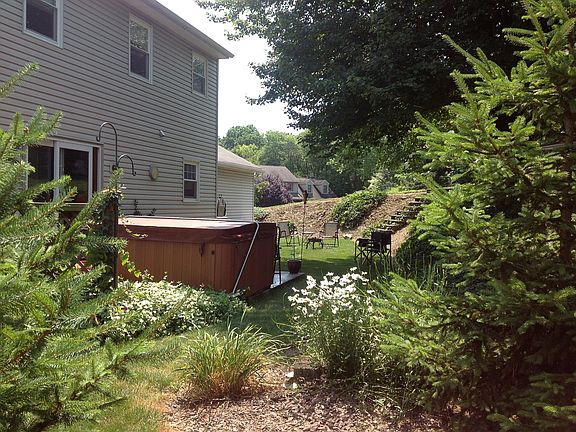 Back yard with hot tub
