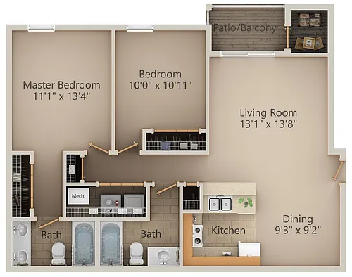 Floor plan 2 Bedroom