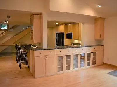 Built in china cabinets in dining room. Dining room does have table and chairs included in furnishings.