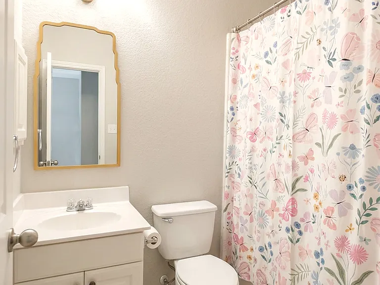 Children's bathroom with tub/shower combo