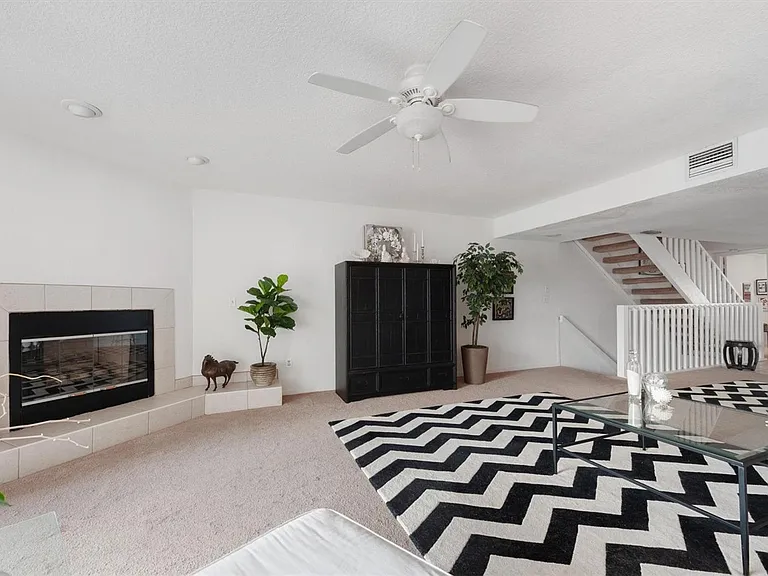 Living room with fire place