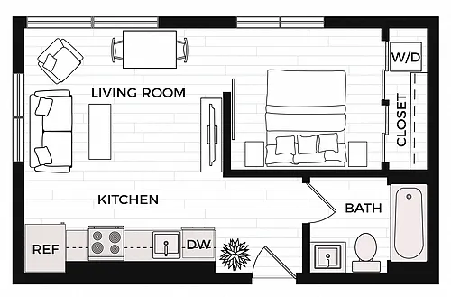 Floor plan 1X1 C
