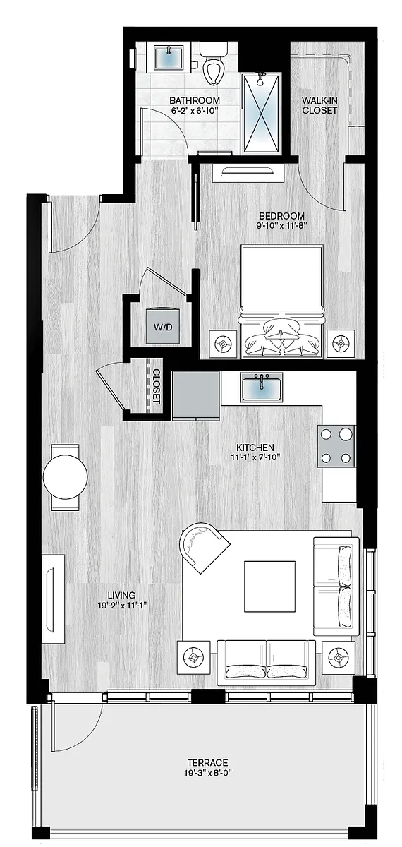 Floor plan Lafayette-1B1B-S