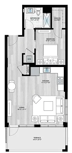 Floor plan Lafayette-1B1B-S