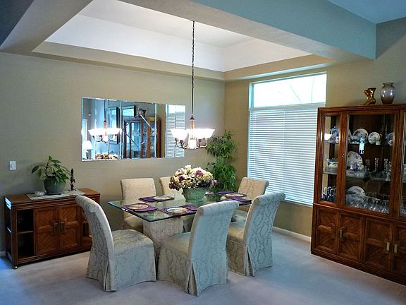 Coffered ceiling in dining room