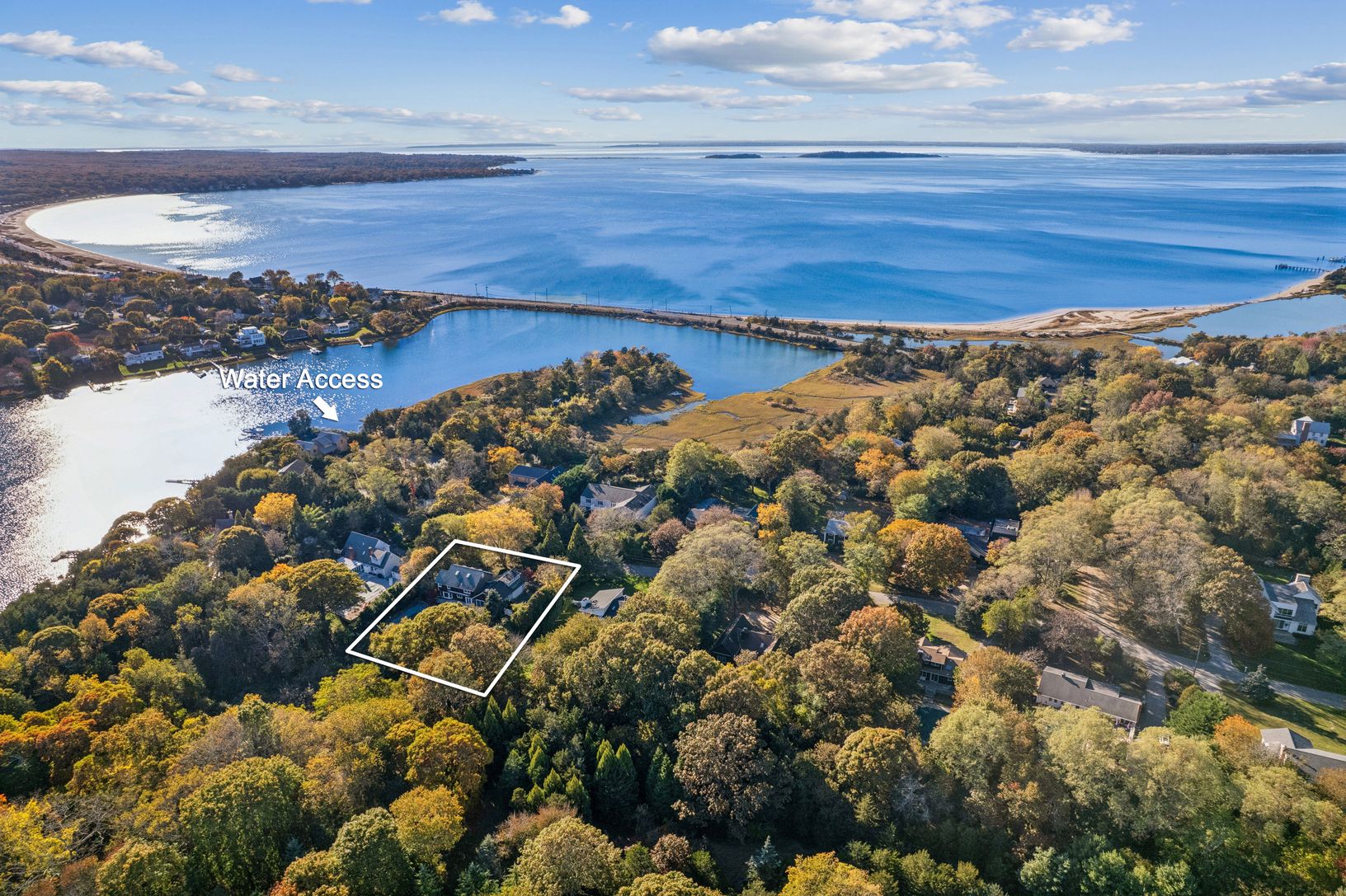 Aerial showing water access