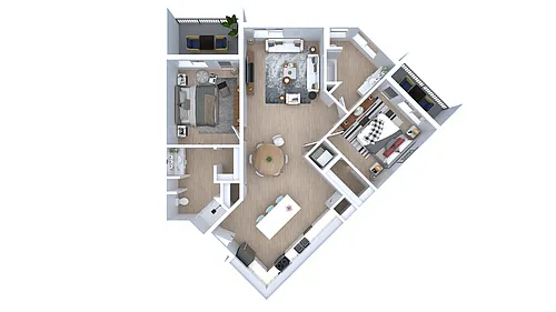 Floor plan Two Bedroom OC