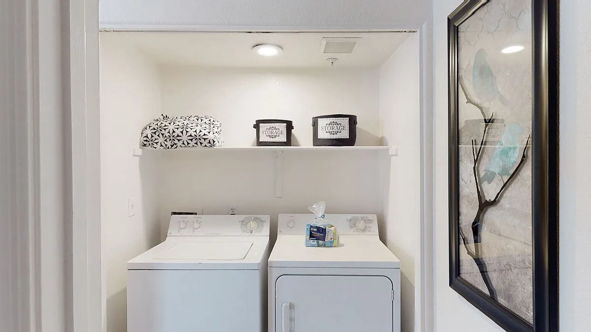 In-unit laundry with washer and dryer