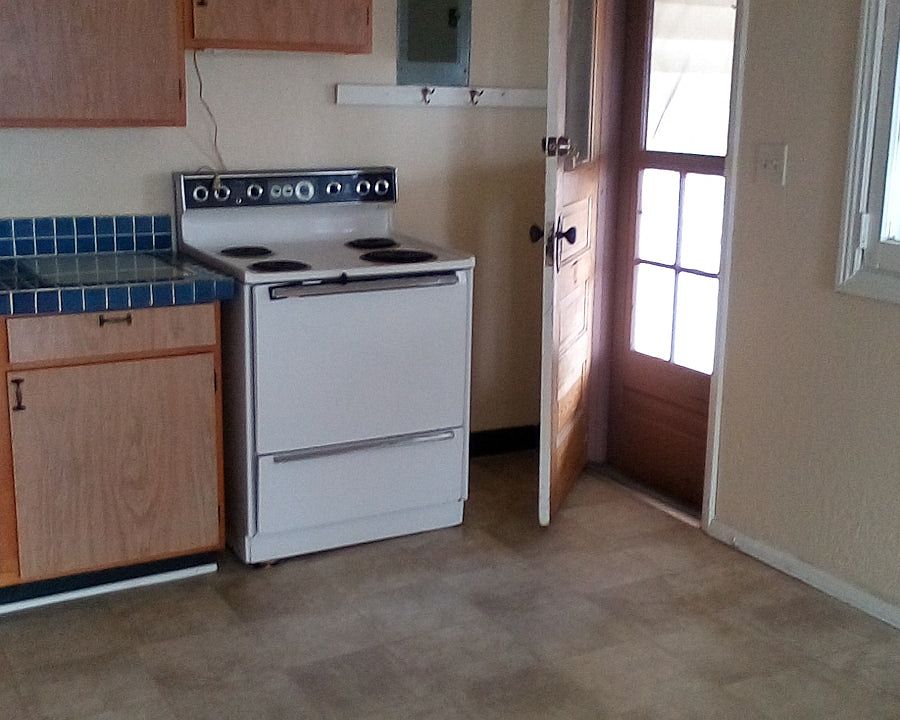 Kitchen stove and door opened