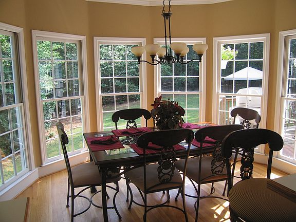 Large Breakfast Nook with views of private backyard