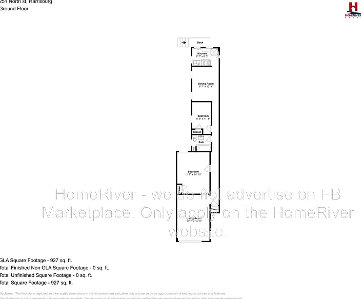 1 bed, 1.0 bath, 927 sqft, $1,150 — Photo 2
