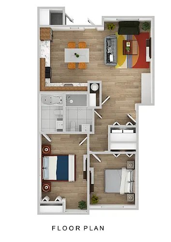 Floor plan 2 Bed 2 Bath