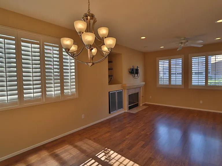 Shutter is both the dining room and living room.
