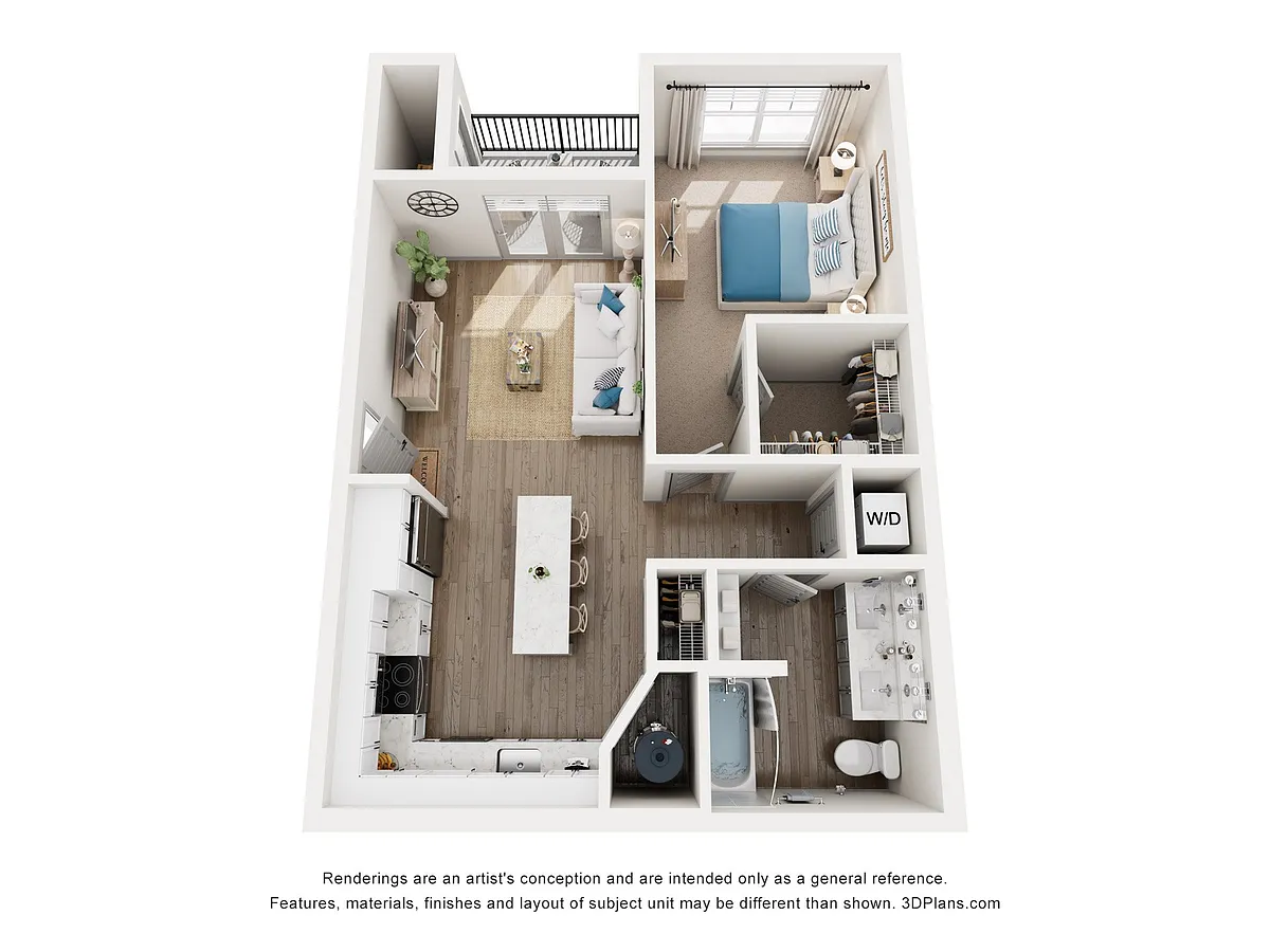 Floor plan 1 Bed, 1 Bath