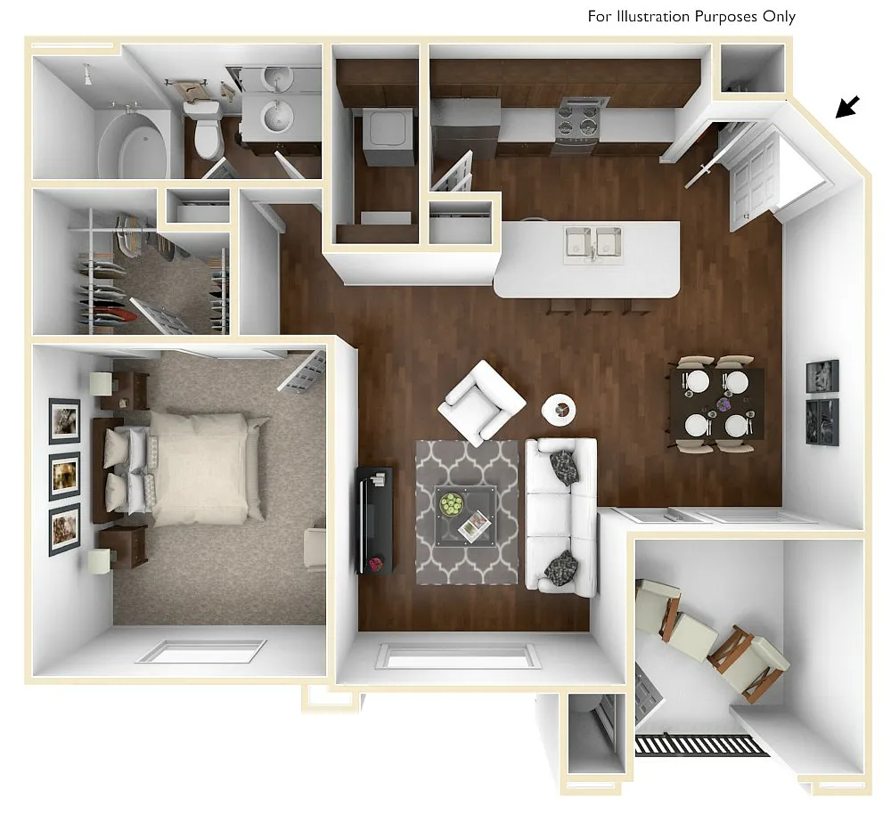 Floor plan 1 Bed/1 Bath
