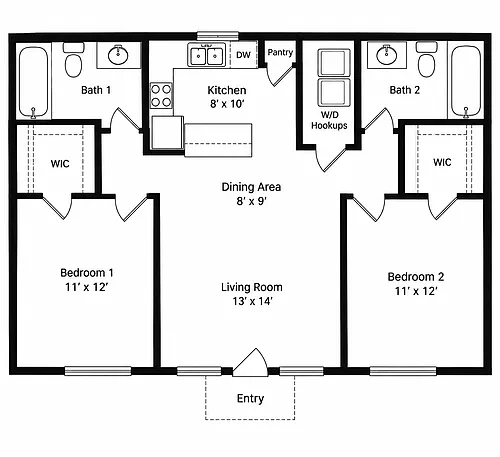 Floor plan 2 bedroom