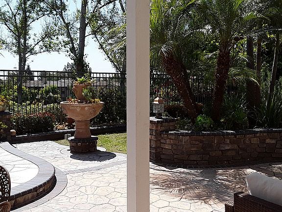 Backyard from kitchen. 