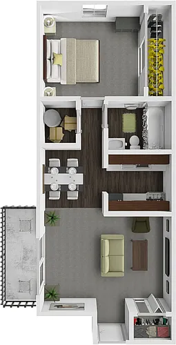 Floor plan 1 bed 1 bath