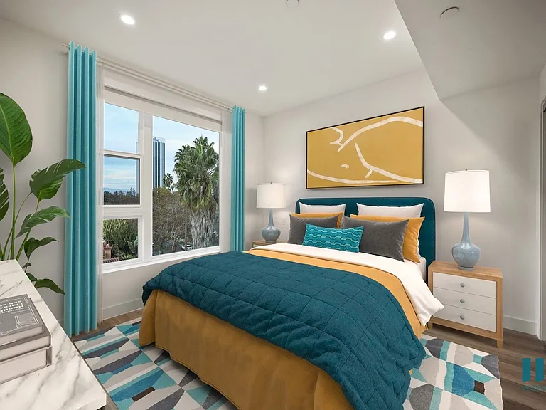 Bedroom with Large-Size Windows, Vinyl Flooring, and Recessed Lighting - Magnolia Floor Plan