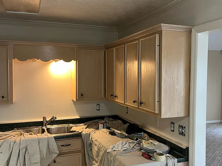 Fresh paint in the kitchen.