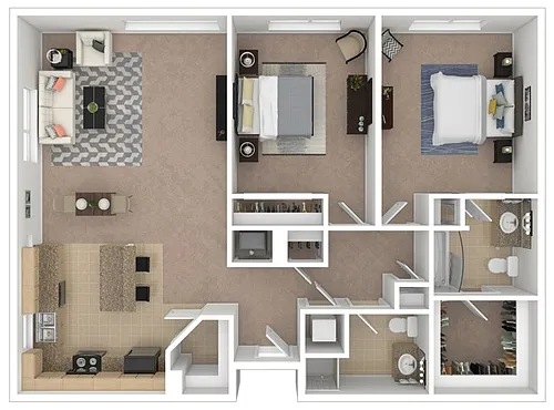 Floor plan The Knik 2Bd/2Ba