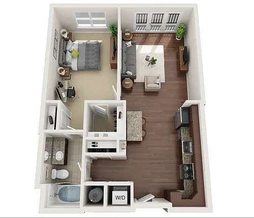 Floor plan One Bedroom (A1b)