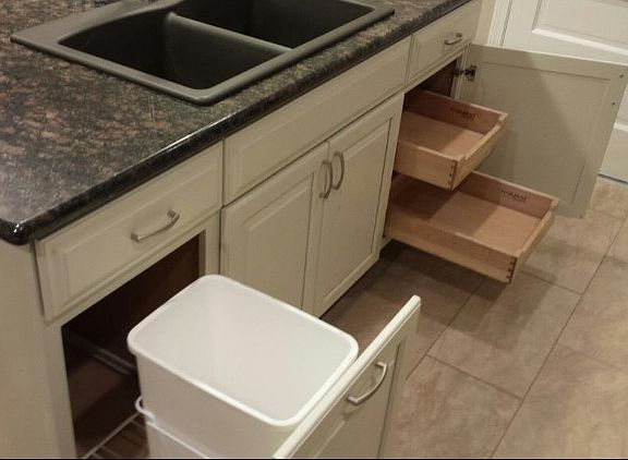 Pull out island drawers