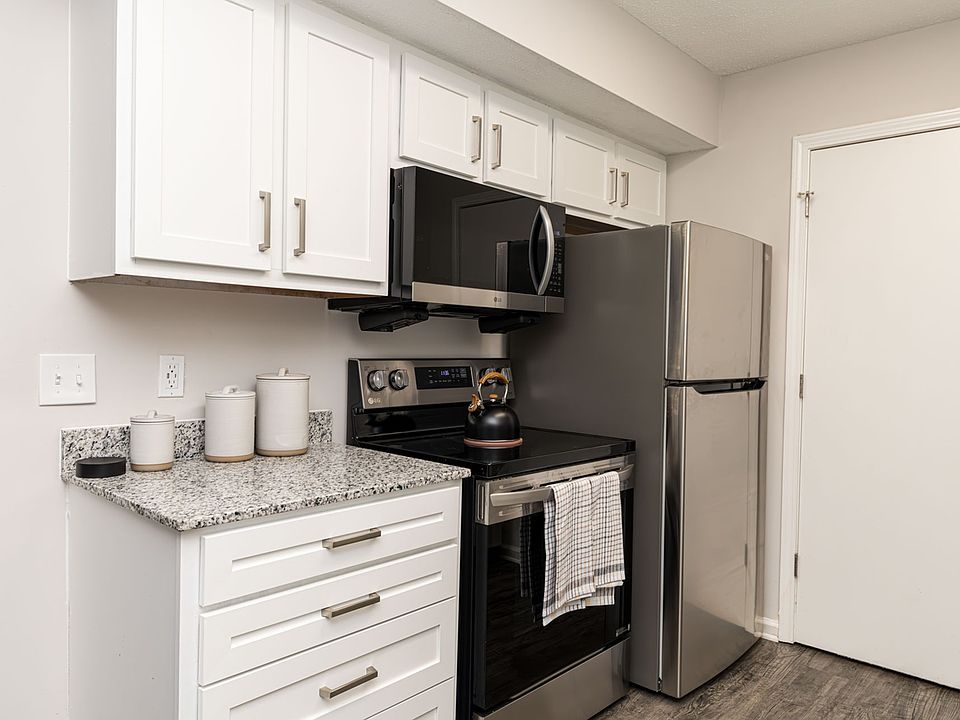 Kitchen with granite counters and stainless appliances
