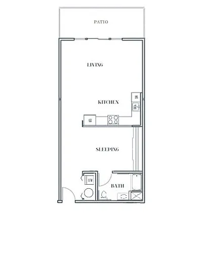 Floor plan One Bedroom One Bath
