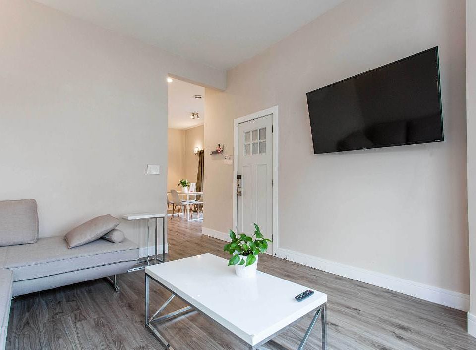 Living room with smart roku TV