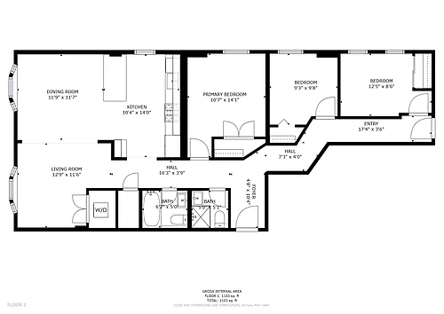 Floor plan Three Bedroom