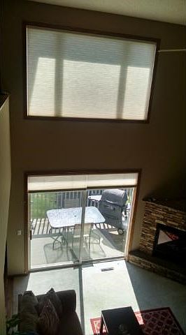 Enjoy a double window effect with electronic blinds.