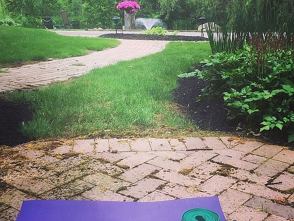 Front patio with pond view