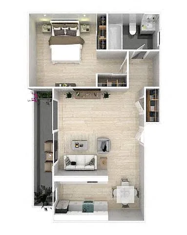 Floor plan One bedroom One bath