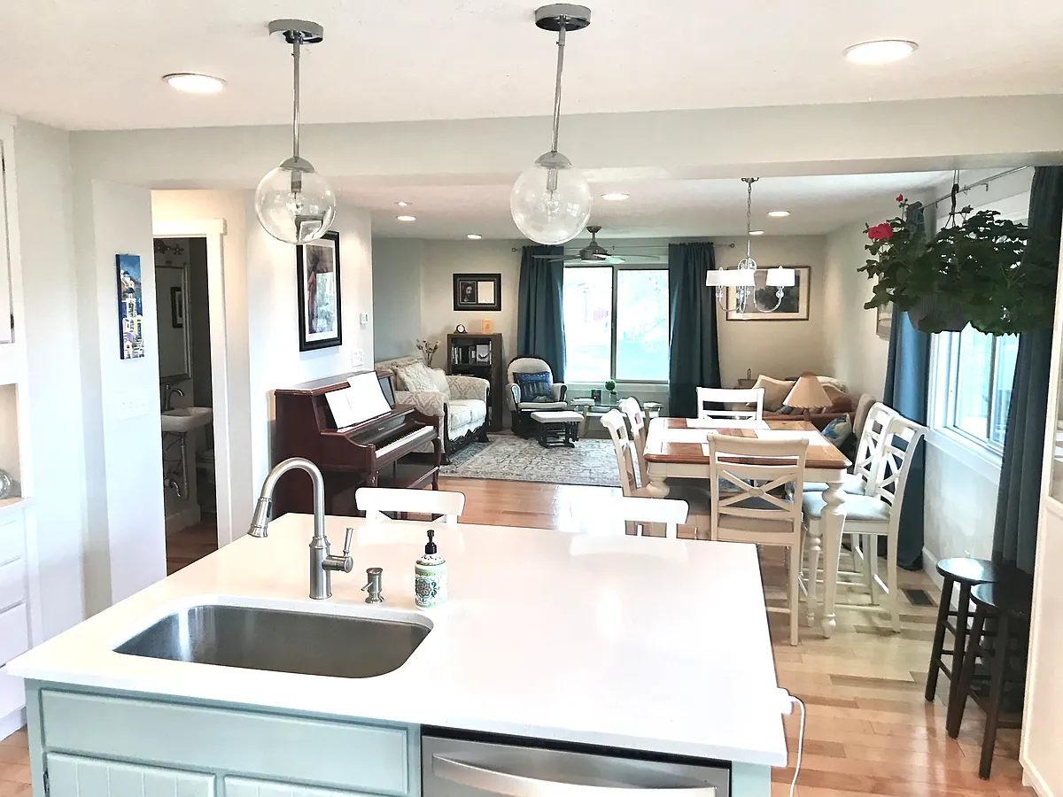 Kitchen, dining, living - 301 S Millhollow Rd