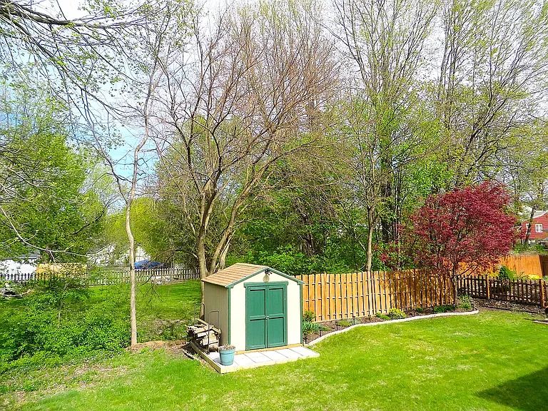 Back yard with deck.