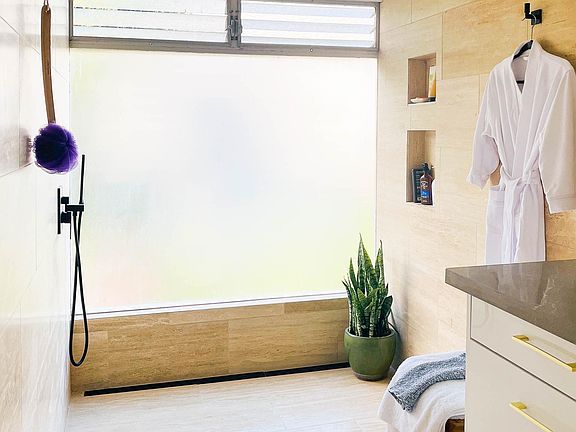 Walk in to your luxurious shower.