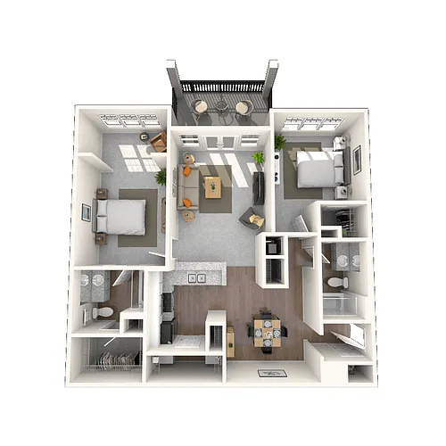 Floor plan Traditional 2x2 1105-1311 SF