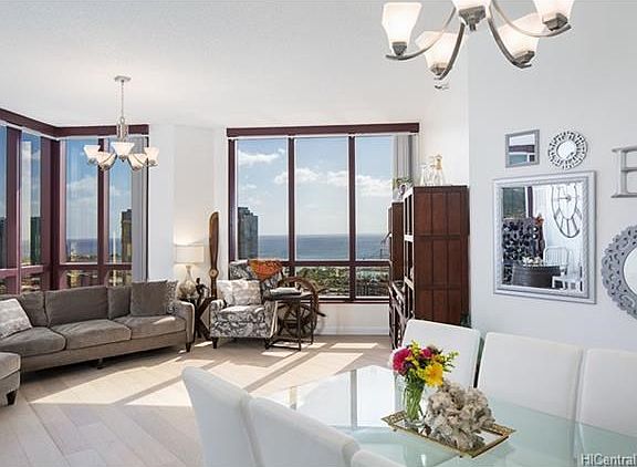 Looking from dining area to living and beyond breathtaking ocean views!
