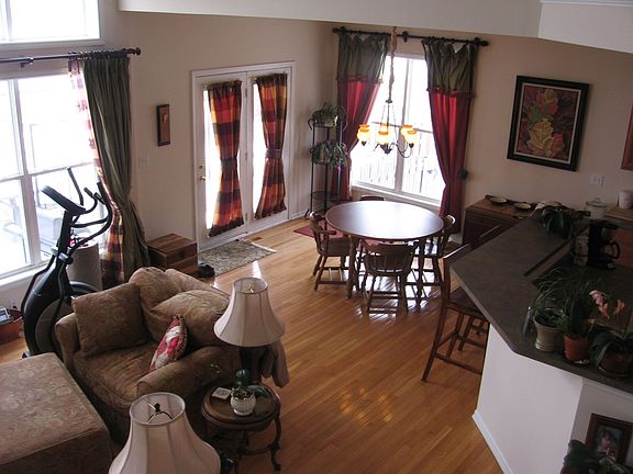 2 story family room flooded with natural light