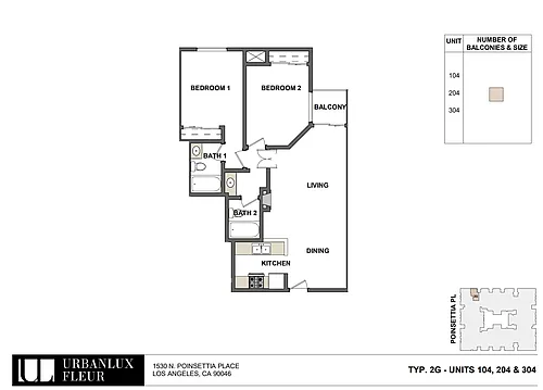 Floor plan Two Bed Two Bath B