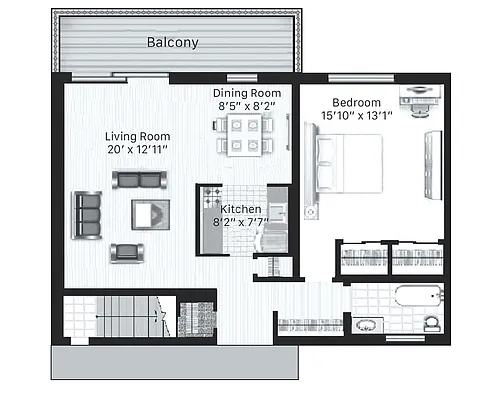 Floor plan 1X1