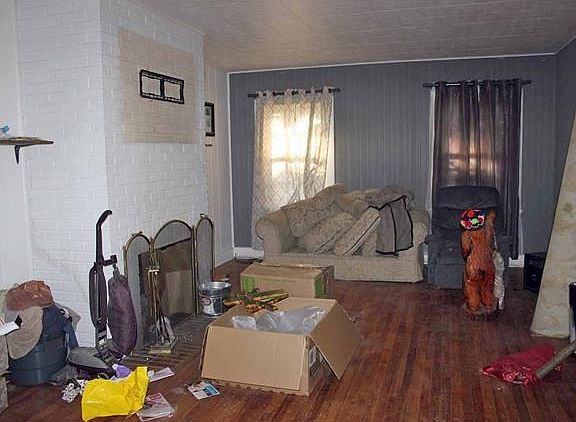 Livingroom with fireplace and pecan wood floors