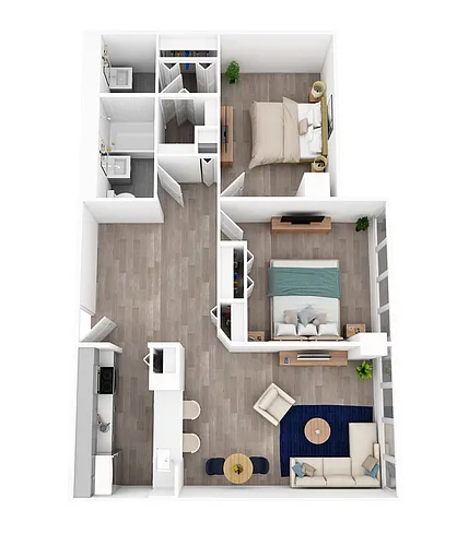 Floor plan 2 Bed 1.5 Bath