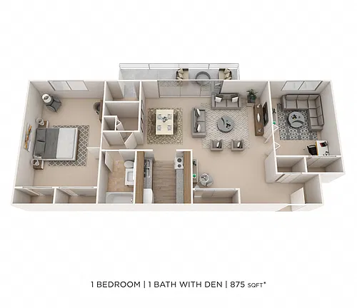 Floor plan One Bedroom- 875 sqft